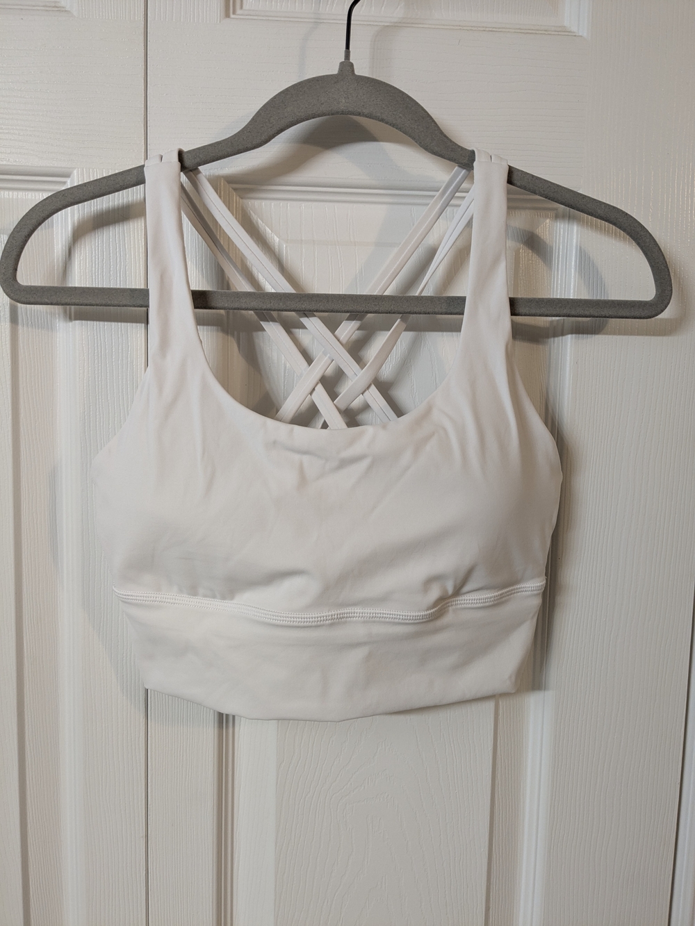 CRZ YOGA Women's White Sports Bra Small